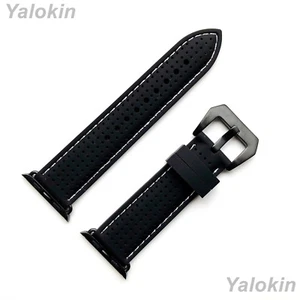 Correa de hebilla ancha con acabado negro Apple Watch Ultra 3 2 1, 11 10 SE 3 Series (BMH) - Imagen 1 de 4