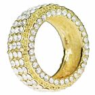 Men's Blinged Stone Ring Fully Iced Simulated CZ Hip Hop Gold Plated SZ 8-12