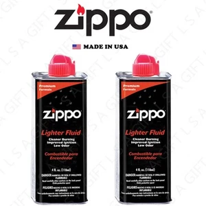 Zippo 4 fl oz (118ml) Premium Fuel Fluid For Zippo Lighters 2X Can Combo Set - Picture 1 of 2