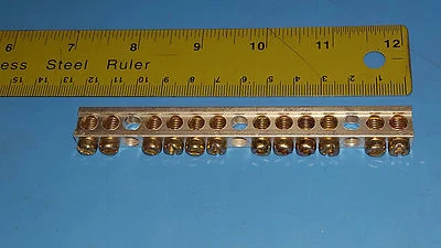 GROUND BAR 12 POSITION 4IN 4-14 CU9AL, CMC, NA75B/12 - Image 1 of 4