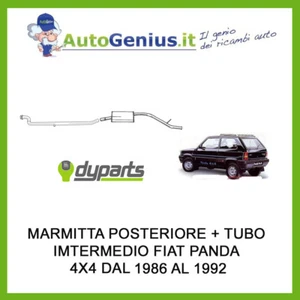MARMITTA SILENZIATORE POSTERIORE + TUBO FIAT PANDA 1000 4X4 DAL 1986 AL 1992 - Foto 1 di 7