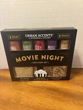 Urban Accents Movie Night Popcorn Set - Popcorn and Seasoning Variety 8 Pack NEW