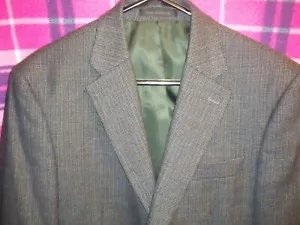 CHAPS Sport Coat Mens 38R Gray Wool Blend Houndstooth Bird's-eye 2-Button Blazer - Picture 1 of 9