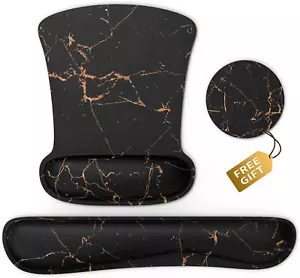 Ergonomic Mouse Pad Wrist Support & Keyboard Set Memory Foam Non-Slip Rubber Bas - Picture 1 of 7