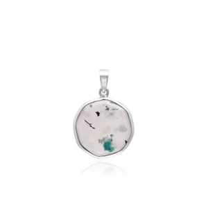 Natural Aquadite Chrysocolla Gemstone 925 Sterling Silver Pendant Jewelry - Picture 1 of 8