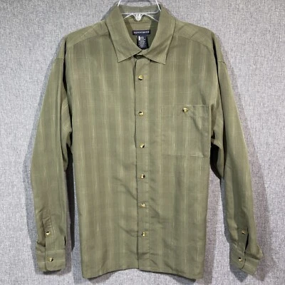 Camisa a Cuadros Knightsbridge Para Hombres L Manga Larga Con Botones Verde MS43 Foto 1 de 4