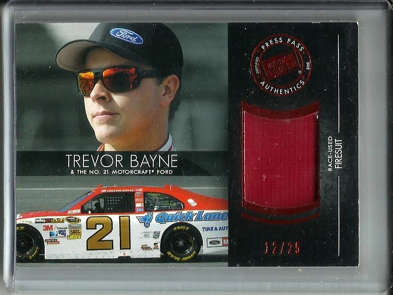 Trevor Bayne 2012 Press Pass Redline Race Used Firesuit #12/25 - Image 1 of 1
