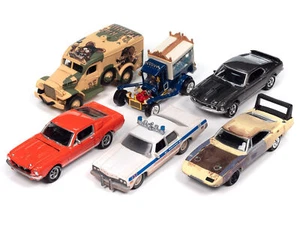 Pop Culture 2024 Set of 6 Cars Release 2 1/64 Diecast Model Cars by Johnny Light - Picture 1 of 3