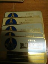 METAL IDENTIFICATION CARDS (SET OF 5 ) APPROX 3.5" X 2"- LODGE I.D.-CAN INSCRIBE
