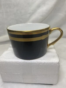 CHRISTIAN DIOR Fine China Cup/Tea Cup Gaudron Onyx (Gold Trim)Japan 3 3/8”Diam - Picture 1 of 12