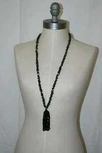 Max Mara Weekend Bead Fashion Statement Long Necklace Black Brown NWOT - Picture 1 of 7