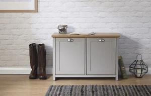 Lancaster Shoe Storage Cabinet 4 Shelves Sideboard Hallway Living Grey - Picture 1 of 7