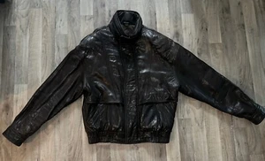Abrigo Chaqueta de Cuero Marrón MARC Andrew Marc Años 90 De Colección Estilo Parka Para Hombre Talla Grande - Imagen 1 de 8
