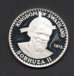 10 EMALANGENI - KINGDOM of SWAZILAND - SOBHUZA II - Proof - Coin - Anno 1975 - Bild 1 von 2