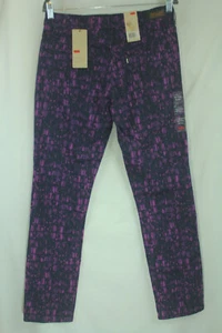 NEW Levis Womens Purple Black Slim Fit Mid Rise Skinny Leg Size 10M - Picture 1 of 10
