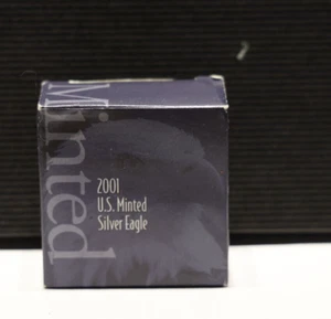 2001 US Silver Eagle $1 Nice Unc in Black Velvet Box - Picture 1 of 3