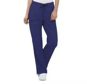 NEW Jockey Scrubs Womens Size XXSP Elastic Drawstring Cargo Pant Navy - Picture 1 of 7
