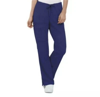 全新 Jockey Scrubs 女式 XXSP 码 弹性抽绳 工装裤 海军蓝 — 第 1/4 张图片