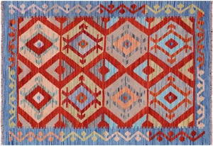 3' 3" X 4' 8" Reversible Kilim Flat Weave Wool On Wool Rug - Q17896 - Picture 1 of 6
