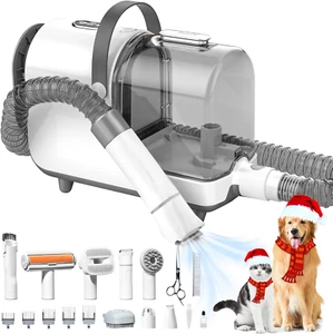 Dog Grooming Kit,13000Pa Strong Grooming & Vacuum Suction 99.99% Pet Hair, 16 Pe - Picture 1 of 15