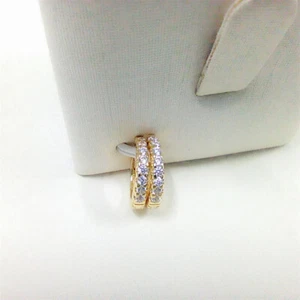 Pandora Moments Sparkling Huggie & Sparkling Huggie Hoop Earrings Gold - Picture 1 of 4