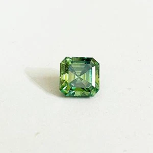 4-5 Ct Greenish Blue Lab Created Diamond Loose Asscher Cut Great Shine & Luster - Picture 1 of 5