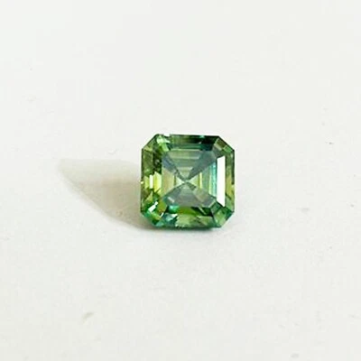4-5 Ct Greenish Blue Lab Created Diamond Loose Asscher Cut Great Shine & Luster - Image 1 of 4