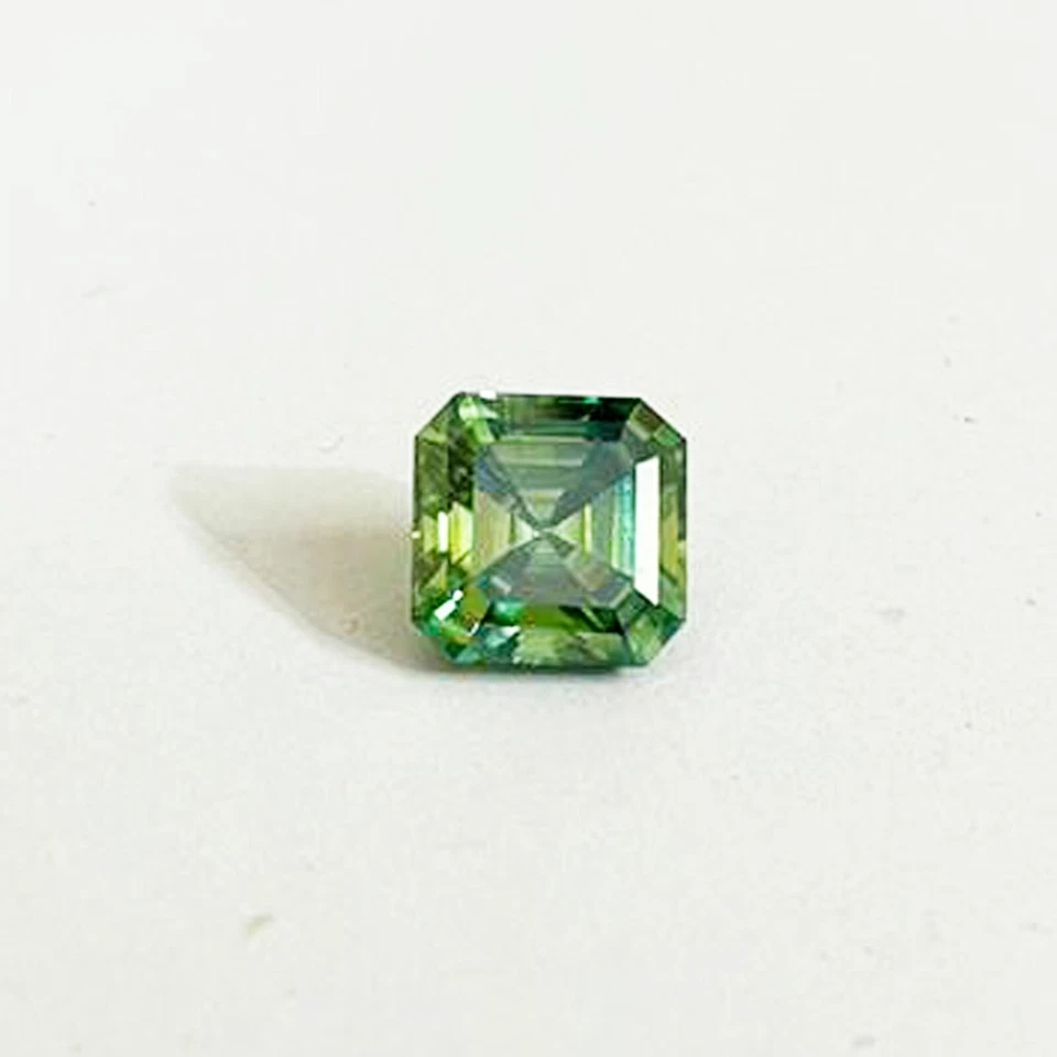 4-5 Ct Greenish Blue Lab Created Diamond Loose Asscher Cut Great Shine & Luster - Image 1 of 4