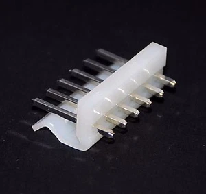 50pc MH Male Connector 180° Base Wafer Pitch= 3.96mm 6P Color = Natural RoHS - Picture 1 of 4