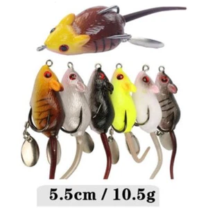 eyes Artificial Fishing Lures Spinner Spoon Snakehead Hooks Soft Mouse Bait - Picture 1 of 18