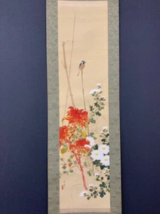 Botanical Painting Hand Paint Blue Bird with botanical flowers with Original box - Picture 1 of 5