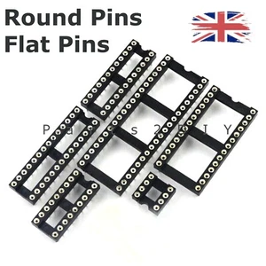 DIP/DIL IC Sockets Chip Socket Holder ROUND/FLAT Pins UK - Picture 1 of 28