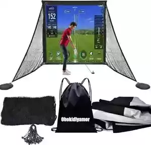 Golf Simulator Impact Screen with Black Double Layer Blackout Cloth Shank Side N - Picture 1 of 9