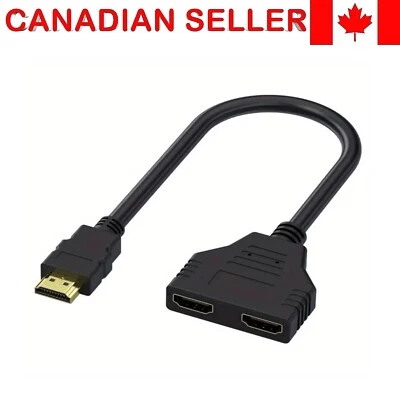 HDMI Splitter 1 In 2 Out Cable Adapter Multi Display Duplicator Full HD 1080P - Bild 1 von 3
