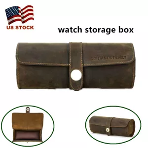 Orologio Rotolo Display Box Pelle Custodia da Viaggio Orologi da Polso 3 Slot Custodia Conservatrice - Foto 1 di 10