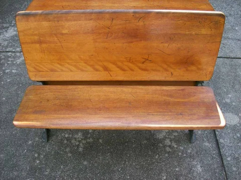 ANTIQUE  SCHOOL BENCH DESK Cover
