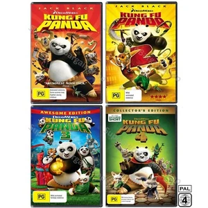 Kung Fu Panda | 4-Movie Collection (DVD 4-Disc) PAL Region 4 (Jack Black) SEALED - Picture 1 of 13