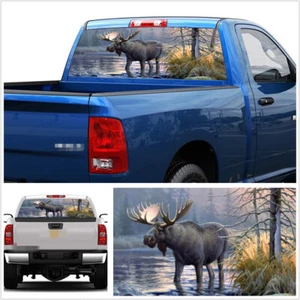 Car Truck Pickup Rear Windscreen Decal Graphics Forest Animals Moose 22'' x 65'' - Picture 1 of 8