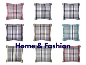 100 % Baumwolle Tartan karierte Kissenbezüge normale 18 Zoll oder große 24 Zoll Abdeckungen - Bild 1 von 14