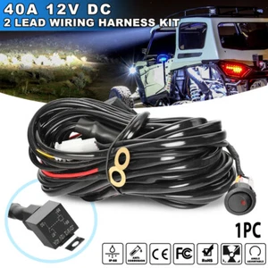 Kit de arnés de cableado de 2 cables Interruptor de encendido/apagado de 12 V Alimentación LED Luz de trabajo Barra Relé Fusible - Imagen 1 de 8