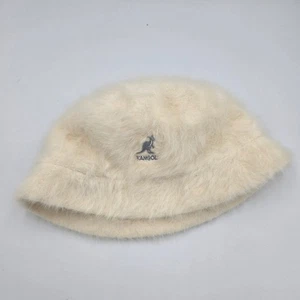 Kangol Fur Furry Bucket Hat Cream Beige Medium Fuzzy Soft Winter - Picture 1 of 6