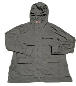 MADDEN NYC Damen Gr. XL Asssymetrical Baumwolljacke mit Kapuze olivgrün - Bild 1 von 8