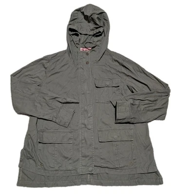 Chaqueta de algodón MADDEN NYC para mujer talla XL asimétrica con capucha verde oliva Foto 1 de 4