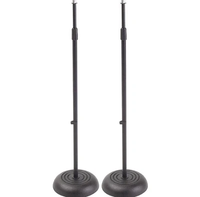 Proline Round Base Microphone Stand (MS235BK) - Black, 2-Pack - Image 1 of 2