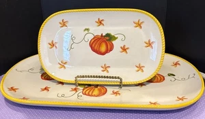 Juego de 2 platos para servir parche calabaza Temptations by Tara Old World - Imagen 1 de 7