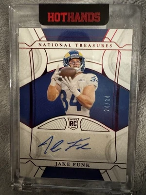 2021 Panini National Treasures - Jake Funk #137 Jersey Number Red 24/34 (AU, RC) - Image 1 of 3