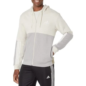 Men's XL adidas Colorblock Full-Zip Hoodie in Alumina & Solid Gray - Picture 1 of 9