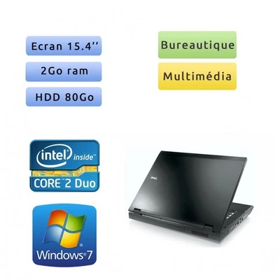 Occasion - Dell Latitude E5500 - Windows 7 - C2D 2Go 80Go - 15.4 - Ordinateur Po - Photo 1/2