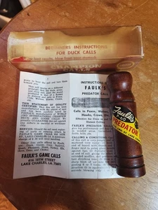 VTG. FAULK'S PREDATOR CALL MODEL P-60 W/BOX & PAPER WORK. NICE! - Picture 1 of 1