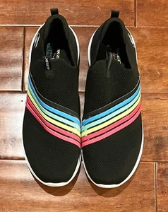 Sketchers schwarze Damen-Slipper Wanderschuhe Rainbow Air Cooled Memory Foam 10 - Bild 1 von 5